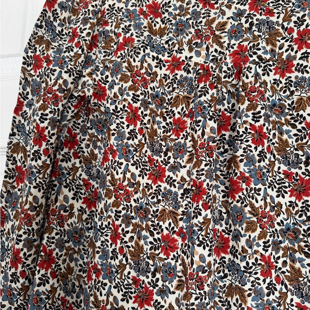Veronica Beard Floral Long Sleeve Blouse Boho Bohemian Flowy - Picture 7 of 7